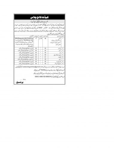 Lecturers Jobs 2022 November  Cadet College Chilas Drivers, Chowkidar & Others Latest